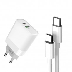 Зарядное устройство + кабель USB-C XO L64 20 Вт, QC3.0, PD (белый)