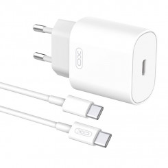 Wall charger + USB-C cable XO L91EU 25W (white)
