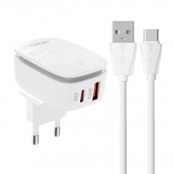 LDNIO A2425C USB charger, USB-C + USB-C cable