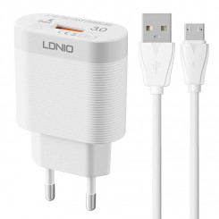 LDNIO A303Q Настенное зарядное устройство USB 18 Вт + кабель MicroUSB