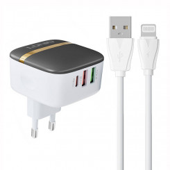 LDNIO A3513Q 2USB, USB-C 32W wall charger + Lightning cable
