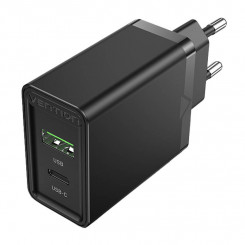 EU USB-A (18W) USB-C (20W) Vention FBBB0-EU wall charger, 2.4A, PD3.0 (black)