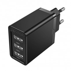 3 зарядных устройства USB Vention FEAB0-EU, 2,4 А, 12 Вт (черные)