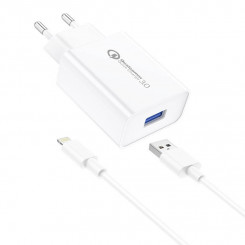 Сетевое зарядное устройство Foneng EU13 + кабель USB-Lightning, 3А (белый)