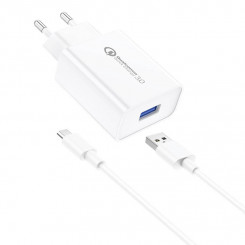 Сетевое зарядное устройство Foneng EU13 + кабель USB-Micro USB, 3А (белый)