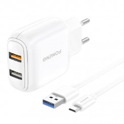 Сетевое зарядное устройство Foneng EU36, 2x USB QC3.0 + кабель USB Micro