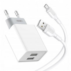 2xUSB XO L65EU wall charger with Micro USB cable (white)