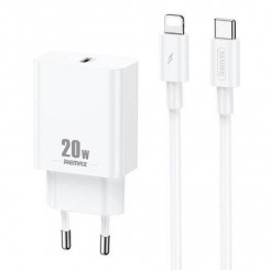 Зарядное устройство Remax, RP-U5, USB-C, 20 Вт (белый) + Lightning-кабель