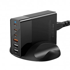 Blitzwolf BW-S25 wall charger, 75W, 3x USB + 3x USB-C (black)