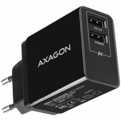 Axagon Dual seinalaadija <240V / 2x port 5V-2.2A + 5V-1A. 16W koguvõimsus.