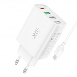 Wall charger XO L120 3x USB, 1x USB-C , 18W (white)