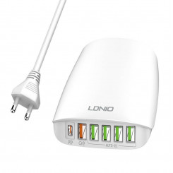 LDNIO A6573C EU 5USB, USB-C 65 Вт Зарядное устройство + шнур питания