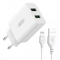 Зарядное устройство XO L119 2x USB-A, кабель Lightning, 18 Вт (белый)