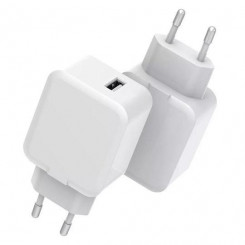 CoreParts USB Power Charger 12W 5V 2.4A Output: Single USB, Input: 100-240V EU Plug, for all mobile phones, tablets & other devices, Apple White Color for iPhone 6, 7, 8, X and iPad Air, iPad Pro, iPad 4,5,6,7,8