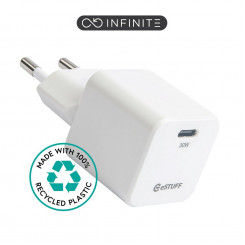 Зарядное устройство eSTUFF INFINITE USB-C EU PD 30 Вт GaN. — Белый — 100 % переработанный пластик.
