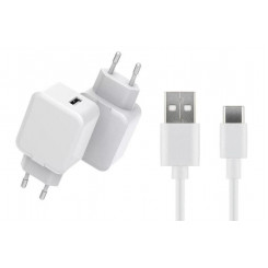 CoreParts USB Charger with 2meter USB-C Cable 12W 5V 2.4A Output: Single USB-A, for mobile phones, tablets and other devices