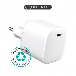 Зарядное устройство eSTUFF INFINITE USB-C EU PD 45 Вт GaN. — Белый — 100 % переработанный пластик.