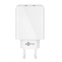 Goobay 61674 Быстрое зарядное устройство Dual USB-C PD (30 Вт), белый Goobay