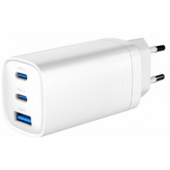 Charger Gembird 3-port 65W GaN USB PowerDelivery fast Charger White