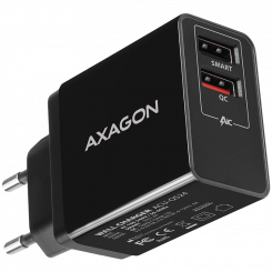 Dual wallcharger <240V  /  2x USB port QC3.0 / AFC / FCP + 5V-1.2A. 24W total power.