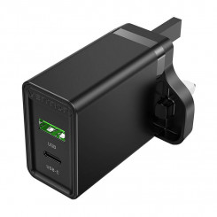 Настенное зарядное устройство USB-A, USB-C Vention FBBB0-UK 18 Вт / 20 Вт, Великобритания, черный