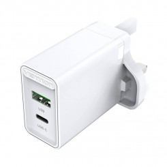 Настенное зарядное устройство USB-A, USB-C Vention FBBW0-UK 18 Вт / 20 Вт, Великобритания, белое