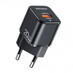 Зарядное устройство MiniGaN Rocoren USB-C, USB, 20Вт (черное)
