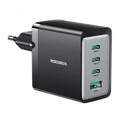 Зарядное устройство GaN Rocoren 3x USB-C, 1x USB, 67 Вт (черное)