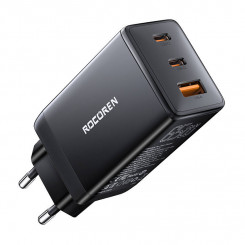 Kiirlaadija Rocoren GaN Pro 65 W, 2x USB-C, USB (must)