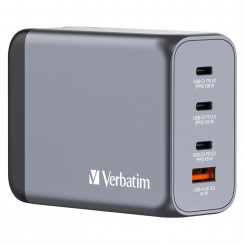 Verbatim GNC-200 GaN Charger 200W with 2 x USB-C® PD 100W. 1 x USB-C® PD 65W  /  1 x USB QC 3.0 (EU / UK / US)
