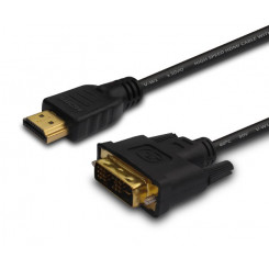 Savio CL-10 videokaabli adapter 1,5 m DVI HDMI Type A (Standard) Must
