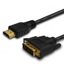 Savio CL-139 videokaabli adapter 1,8 m DVI-A HDMI Type A (Standard) Must