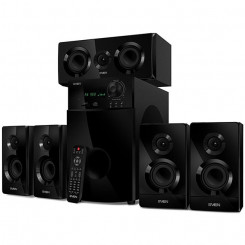 Колонки SVEN HT-210, черные (125Вт, Bluetooth, Оптическая, Коаксиальная, FM, USB/SD, Дисплей, ПДУ), SV-014124