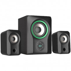 F&D F590X 2.1 Multimedia Speakers, 60W RMS, Full range speaker: 2x3+ 5.25'' Subwoofer, BT 5.3/AUX/USB/Coaxial/LED Display/RGB multi-color lighting mode/Remote Control/Black