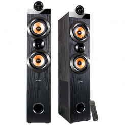 F&D T-70X 2.0 põrandakõlarid, 160 W RMS (80 Wx2), 1 kõrgsagedus + 5,25 kõlar + 8 bassikõlar iga kanali jaoks, BT 5.0 / HDMI(ARC) / optiline / koaksiaal / AUX / USB / FM / Karaoke funktsioon / LED ekraan / Kaugjuhtimispult / Kaasas mikrofon / Puidust / Mus
