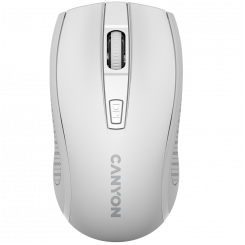 CANYON MW-7, 2.4Ghz wireless mouse, 6 buttons, DPI 800/1200/1600, with 1 AA battery, size 110*60*37mm,58g,white