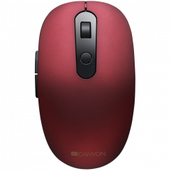 CANYON MW-9, 2 in 1 Wireless optical mouse with 6 buttons, DPI 800/1000/1200/1500, 2 mode(BT/ 2.4GHz), Battery AA*1pcs, Red, silent switch for right/left keys, 65.4* 112.25*32.3mm, 0.092kg