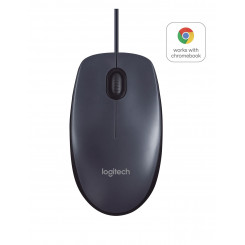 Logitech Mouse M100, USB Type-A, Black
