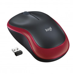 Logitech Wireless Mouse M185, RF Wireless, Alkaline, Red
