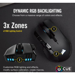 Corsair IRONCLAW RGB WIRELESS Wireless  /  Wired Gaming Mouse Black