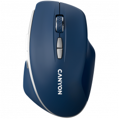 CANYON MW-21, 2.4 GHz  Wireless mouse ,with 7 buttons, DPI 800 / 1200 / 1600, Battery: AAA*2pcs,Blue,72*117*41mm, 0.075kg