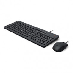 HP 100 USB Wired Mouse Keyboard Combo - Black - US ENG