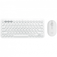 LOGITECH Pebble 2 Bluetooth Keyboard Combo - TONAL WHITE - US INT'L