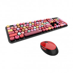 MOFII Sweet 2.4G juhtmevaba klaviatuur + hiirekomplekt (must ja punane)
