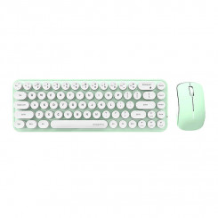 Комплект беспроводной клавиатуры и мыши MOFII Bean 2.4G (белый и зеленый)