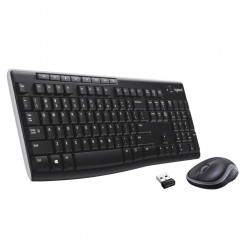 Logitech Wireless Combo Mk270 Клавиатура и мышь в комплекте RF Wireless Qwerty Черный, серебристый