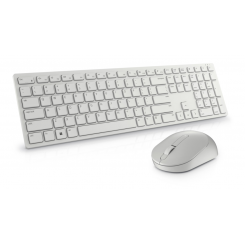 Клавиатура и мышь Dell KM5221W Pro. Комплект клавиатуры и мыши. Беспроводная мышь в комплекте. Технология клавиатуры — плунжер; Разрешение движения - 4000 точек на дюйм RU 2,4 ГГц Белый