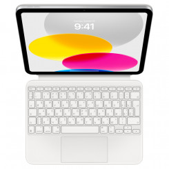 Apple Magic Keyboard Folio iPadile (10. põlvkond) Kompaktne juhtmevaba klaviatuur Mugav tippimiskogemus 1 mm käiguga käärmehhanismiga. Suur kõikjal klõpsatav puuteplaat toetab iPadOS-is Multi-Touchi žeste ja kursorit. 14 klahviga funktsioonid