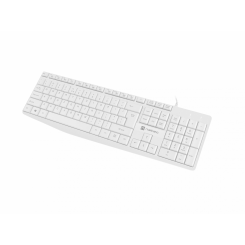 Nateci klaviatuur Nautilus NKL-1951 klaviatuur Juhtmega multimeediumiklahvid; Madala profiiliga klaviatuur US 390 g USB Type-A Valge