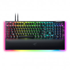 Razer Mechanical Gaming Keyboard BlackWidow V4 Pro Gaming Keyboard 5052 Aluminum Alloy Top Case; 5 dedicated macros keys; 3 dedicated macro side buttons; 2-side underglow on main chassis with 3-side underglow on wrist-rest; Up to 8,000 Hz polling rate RGB